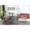 Grayson Industrial Reclaimed Solid Wood Dining Table with 4 Charcoal Velvet Dining Chairs
