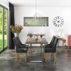 Grayson Industrial Reclaimed Solid Wood Dining Table with 4 Charcoal Velvet Dining Chairs