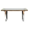 Grayson Large Industrial Wood Dining Table with Glass Top - Seats 6