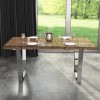Grayson Large Industrial Wood Dining Table with Glass Top - Seats 6