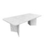 White Marble Effect Extendable Dining Table Set with 6 Mink Velvet Chairs - Seats 6 - Geneva
