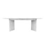 Large Rectangular White Marble Effect Extendable Dining Table Set with 6 Mink Velvet Chairs - Seats 6 - Geneva