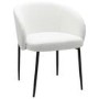 Large Rectangular White Marble Effect Extendable Dining Table Set with 6 Cream Boucle Chairs - Seats 6 - Geneva