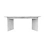 Large Rectangular White Marble Effect Extendable Dining Table Set with 6 Cream Boucle Chairs - Seats 6 - Geneva