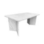 White Marble Effect Extendable Dining Table Set with 6 Cream Boucle Chairs - Seats 6 - Geneva