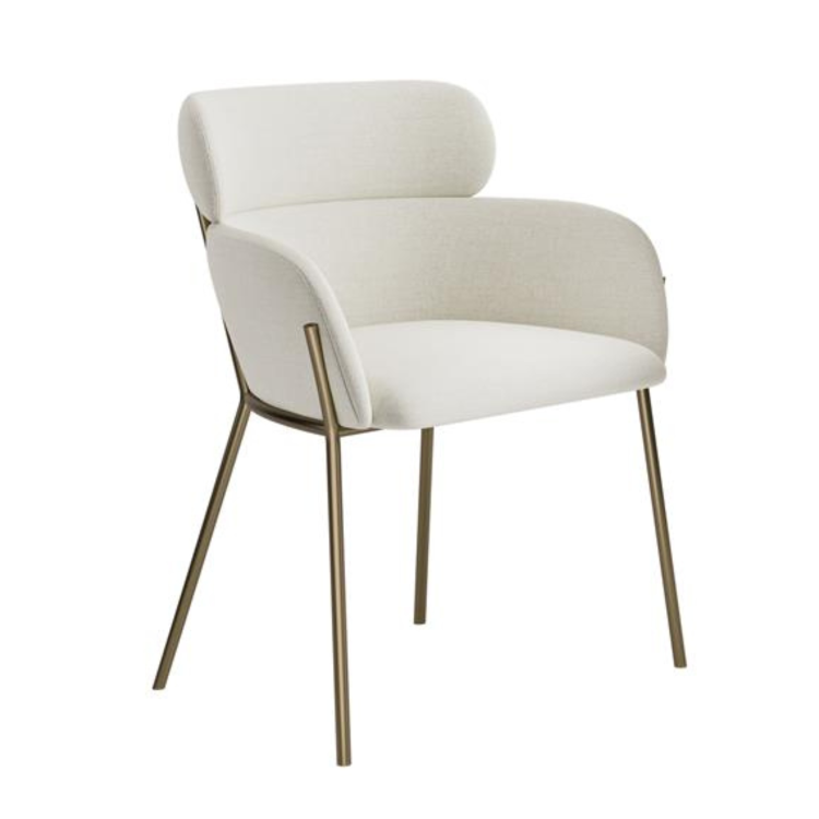 Large Rectangular Beige Marble Effect Extendable Dining Table Set with 6 Cream Upholstered Chairs - Seats 6 - Geneva