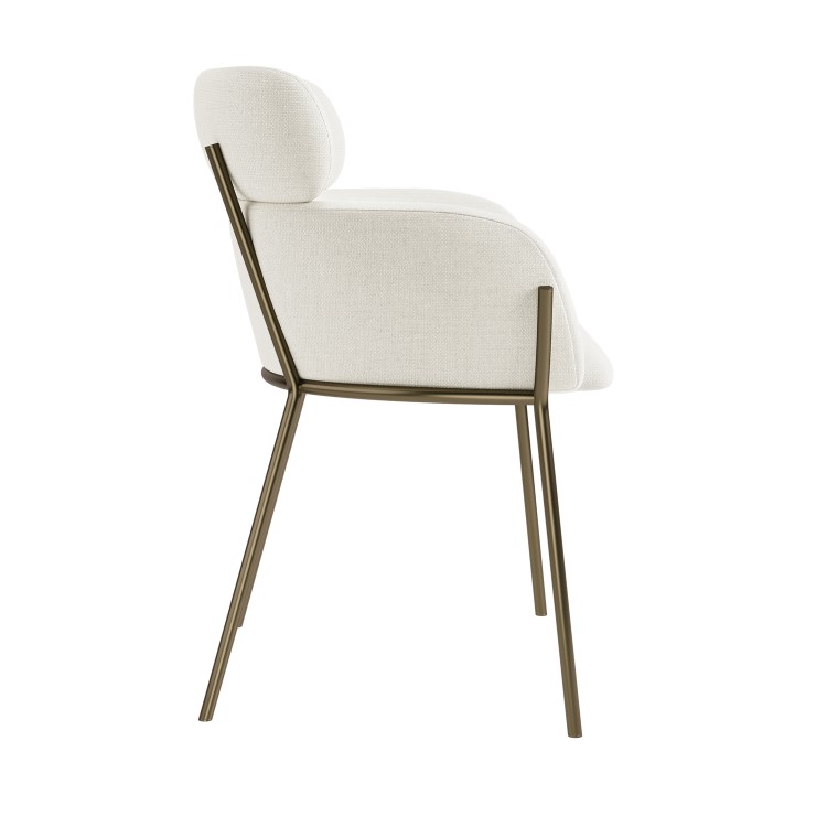 Large Rectangular Beige Marble Effect Extendable Dining Table Set with 6 Cream Upholstered Chairs - Seats 6 - Geneva