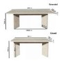 Large Rectangular Beige Marble Effect Extendable Dining Table Set with 6 Cream Upholstered Chairs - Seats 6 - Geneva
