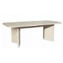 Large Rectangular Beige Marble Effect Extendable Dining Table Set with 6 Boucle Chairs - Seats 6 - Geneva