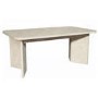 Large Rectangular Beige Marble Effect Extendable Dining Table Set with 6 Boucle Chairs - Seats 6 - Geneva