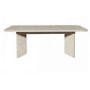 Large Rectangular Beige Marble Effect Extendable Dining Table Set with 6 Boucle Chairs - Seats 6 - Geneva