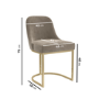 Large Rectangular Beige Marble Effect Extendable Dining Table Set with 6 Mink Velvet Chairs - Seats 6 - Geneva