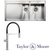 Taylor &amp; Moore George Left Hand Sink Chrome Tap Pack