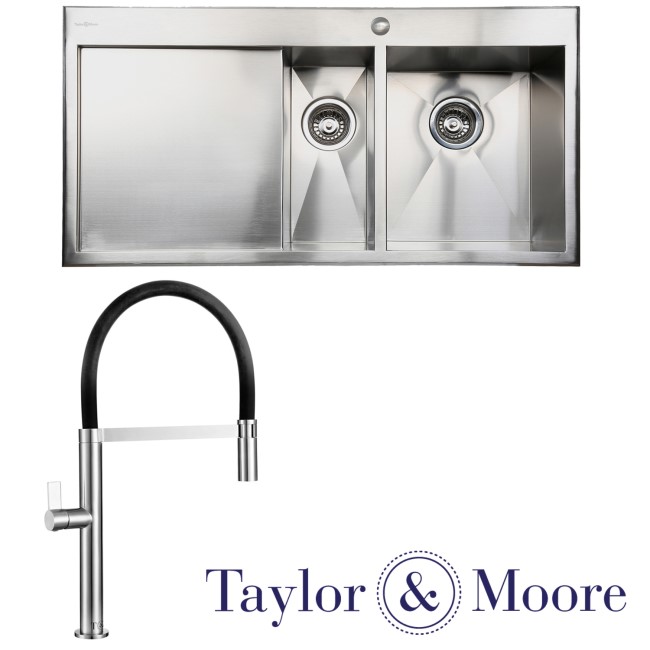 Taylor & Moore George Left Hand Sink Chrome Tap Pack