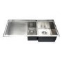 Left Hand Stainless Steel 1.5 Bowl Sink with Mixer Tap