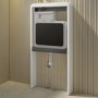 Back to Wall Smart Bidet Japanese Toilet with White Glass Cabinet, Cistern & Pneumatic Dual Flush Button - Purificare