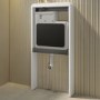 Black Back to Wall Toilet with White Glass Cabinet, Cistern & Pneumatic Dual Flush Button - Albi