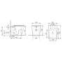 Black Back to Wall Toilet with White Glass Cabinet, Cistern & Pneumatic Dual Flush Button - Albi