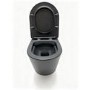 Black Wall Hung Toilet with Black Glass Cabinet, Cistern & Pneumatic Dual Flush Button - Verona