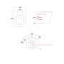 Black Wall Hung Toilet with Black Glass Cabinet, Cistern & Pneumatic Dual Flush Button - Verona