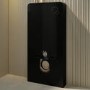 Black Wall Hung Toilet with Black Glass Cabinet, Cistern & Pneumatic Dual Flush Button - Albi