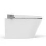 Wall Hung Smart Bidet Japanese Toilet with Heated Seat, White Glass Cabinet, Frame, Cistern & Pneumatic Dual Flush Button - Purificare