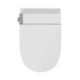 Wall Hung Smart Bidet Japanese Toilet with Heated Seat, White Glass Cabinet, Frame, Cistern & Pneumatic Dual Flush Button - Purificare