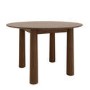 Round Walnut Dining Table Set with 4 Olive Green Velvet Curved Back Dining Chairs - Seats 4 - Hana