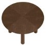 Round Walnut Dining Table Set with 4 Olive Green Velvet Curved Back Dining Chairs - Seats 4 - Hana