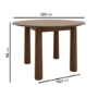 Round Walnut Dining Table Set with 4 Green Upholstered Chairs - Seats 4 - Hana