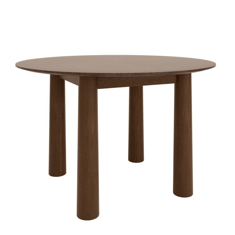 Round Walnut Dining Table with Flared Legs - Seats 4 - Hana