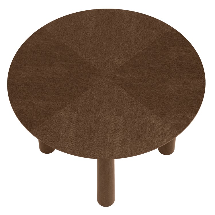 Round Walnut Dining Table with Flared Legs - Seats 4 - Hana