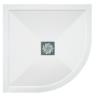 ONLY OPENED - 800x800mm Quadrant Shower Tray – Slimline 25mm – Stone Resin – White – Harmony