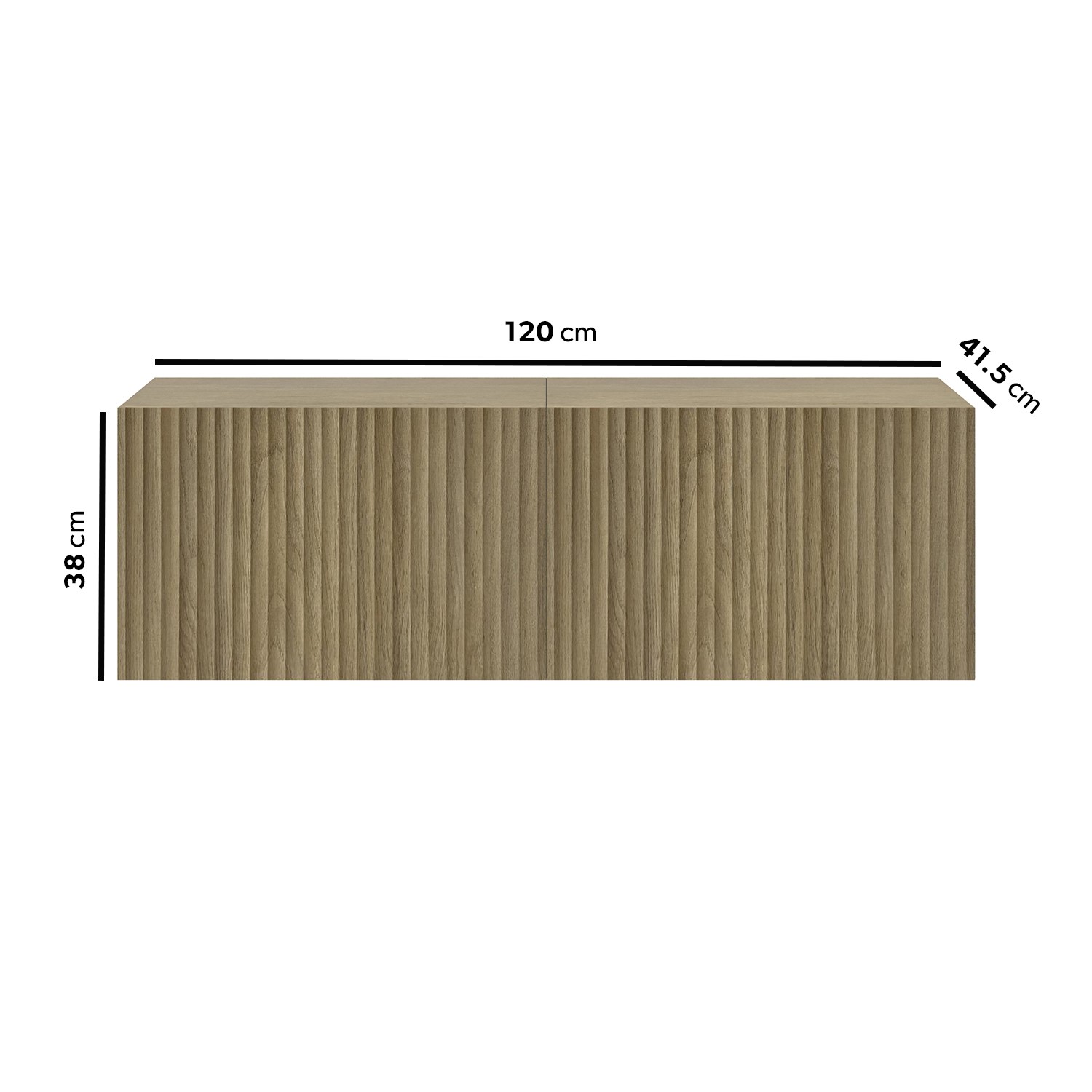 Tv Unit Ribbed Oak Multifunctional Small Oak Ribbed Floating TV Unit - TV's up to 55 ...