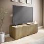 Multifunctional Small Oak Ribbed Floating TV Stand - TV's up to 55" - Hazel