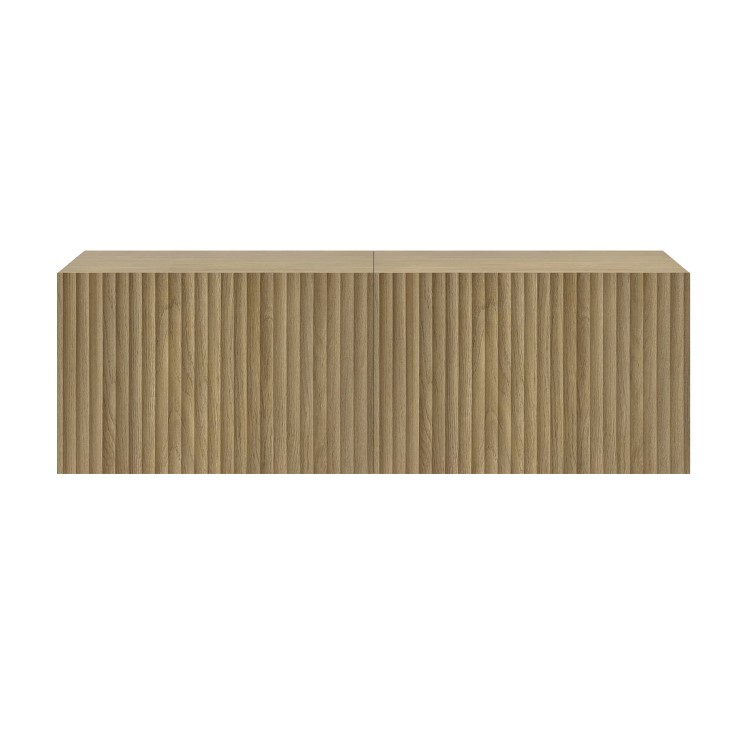 Multifunctional Small Oak Ribbed Floating TV Stand - TV's up to 55" - Hazel