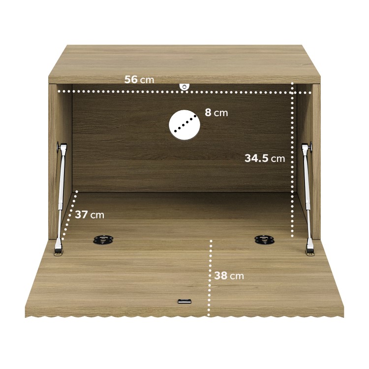 Multifunctional Oak Ribbed Floating TV Stand - TV's up to 75" - Hazel