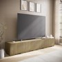 Multifunctional Large Oak Ribbed Freestanding TV Stand with Storage - TV's up to 85" - Hazel