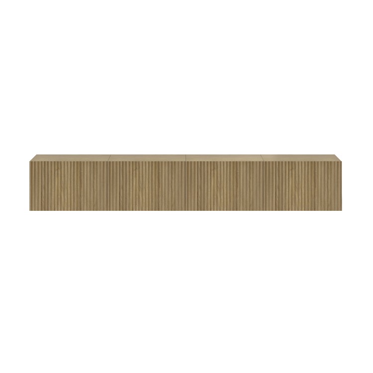 Multifunctional Large Oak Ribbed Freestanding TV Stand with Storage - TV's up to 85" - Hazel