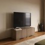 Multifunctional Small Walnut Ribbed Floating TV Stand - TV's up to 55" - Hazel