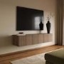 Multifunctional Walnut Ribbed Floating TV Stand - TV's up to 75" - Hazel