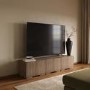 Multifunctional Walnut Ribbed Floating TV Stand - TV's up to 75" - Hazel