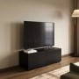 Multifunctional Small Black Ribbed Floating TV Stand - TV's up to 55" - Hazel