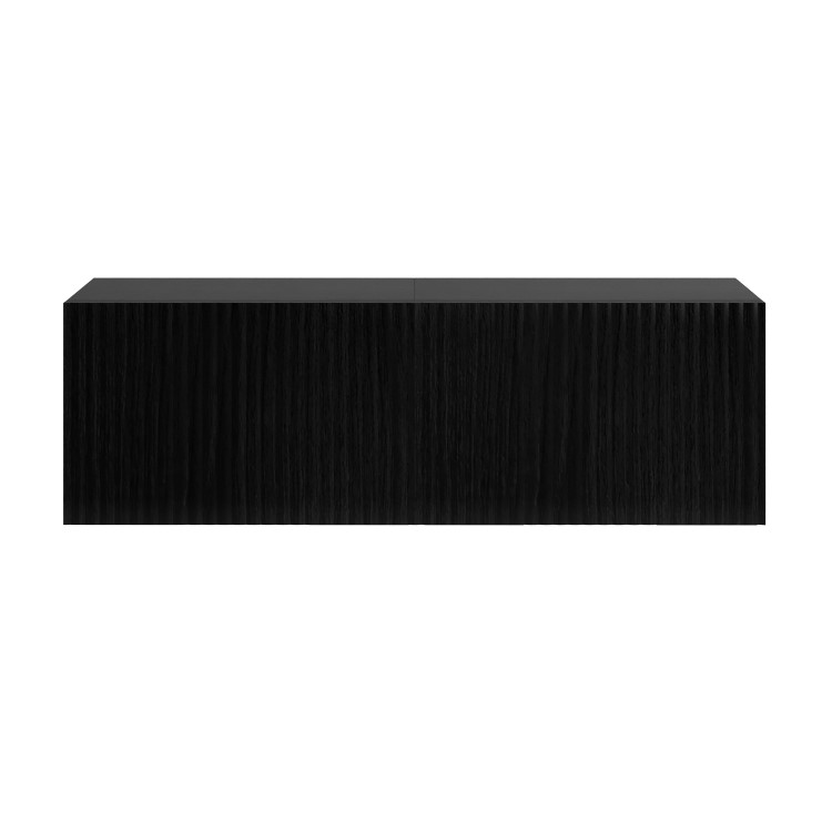 Multifunctional Small Black Ribbed Floating TV Stand - TV's up to 55" - Hazel