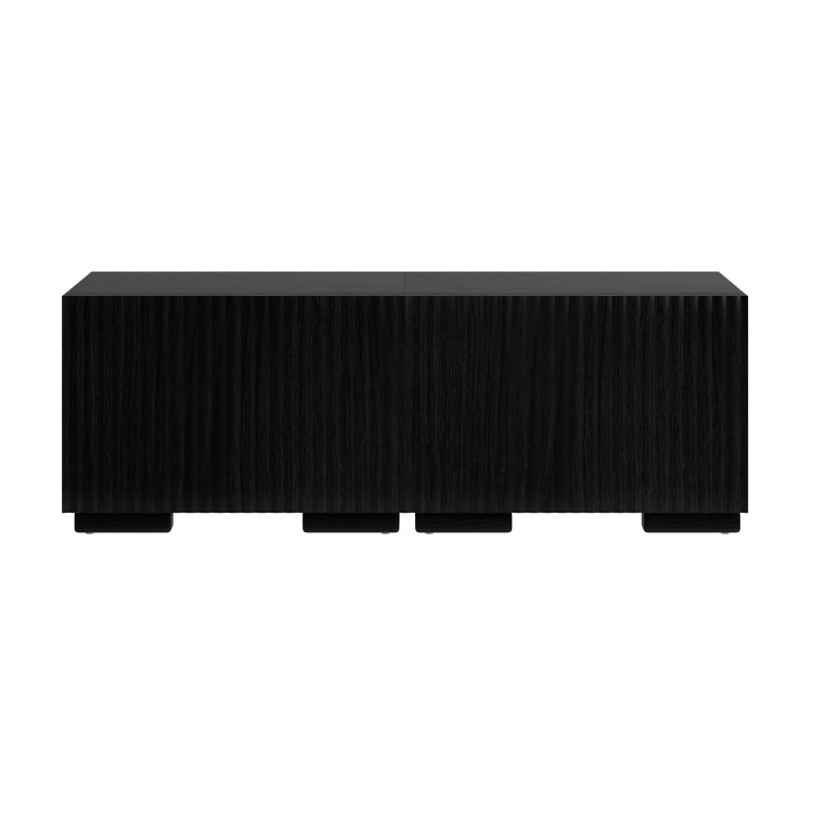 Multifunctional Small Black Ribbed Floating TV Stand - TV's up to 55" - Hazel