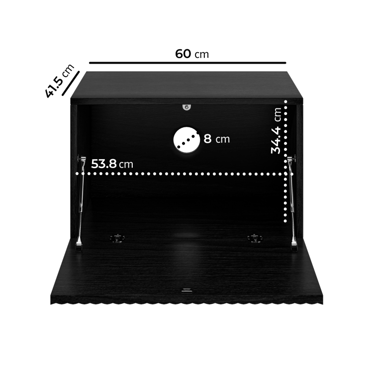 Multifunctional Small Black Ribbed Floating TV Stand - TV's up to 55" - Hazel
