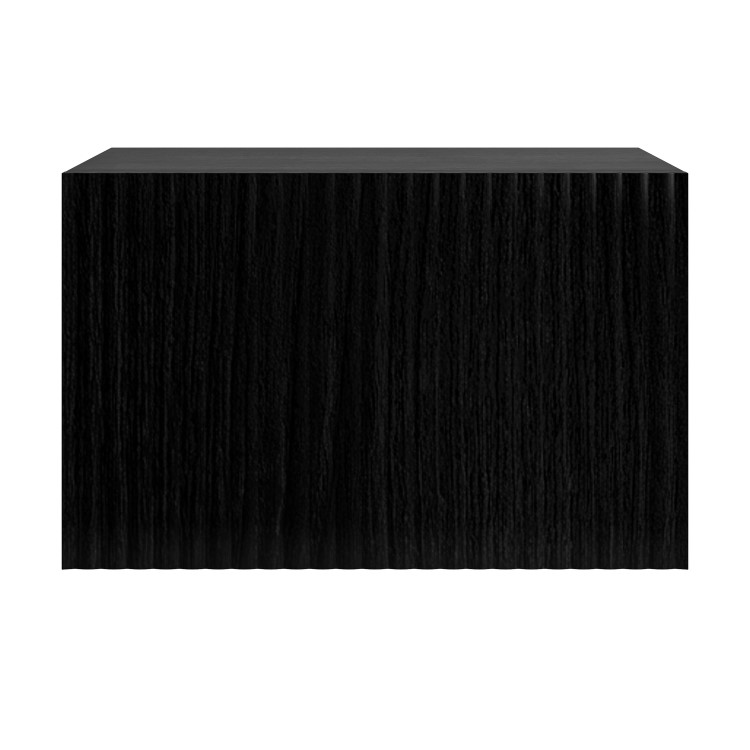 Wide Black Floating Bedside Table with Storage - Hazel