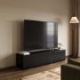 Multifunctional Black Ribbed Floating TV Stand - TV's up to 75" - Hazel