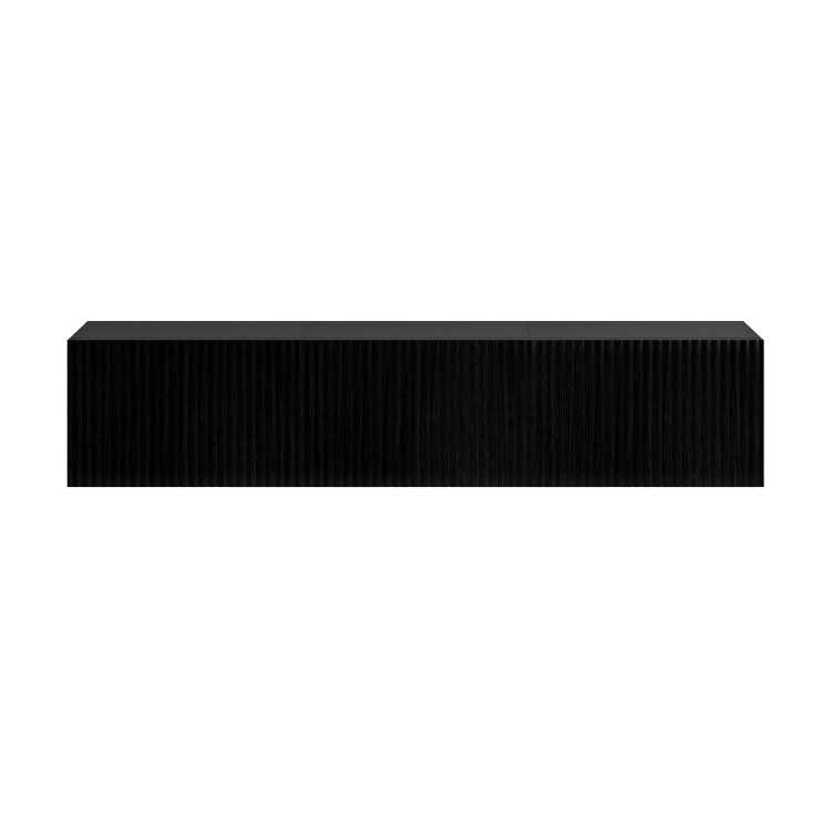 Multifunctional Black Ribbed Floating TV Stand - TV's up to 75" - Hazel