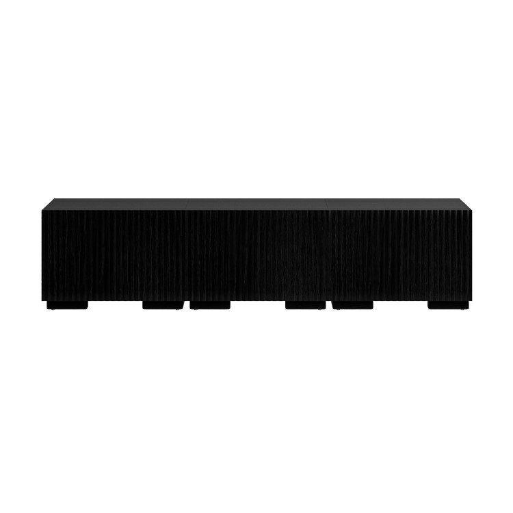 Multifunctional Black Ribbed Floating TV Stand - TV's up to 75" - Hazel